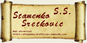Stamenko Sretković vizit kartica